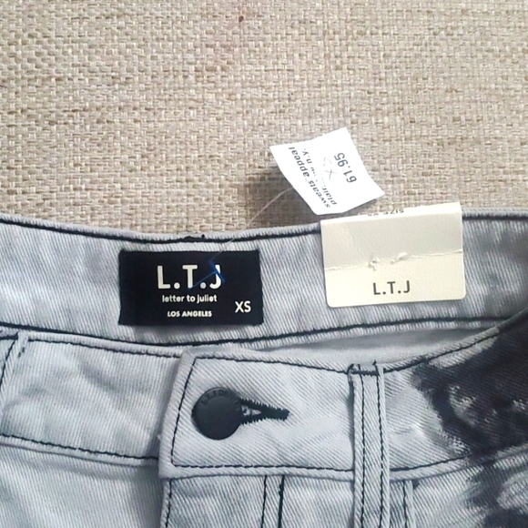 Letter To Juilet Los Angeles High waisted Jeans Shorts Gray nwt - Picture 5 of 8